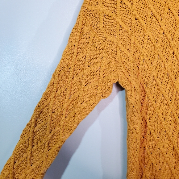 Jeanne Pierre Yellow Knit Sweater Dress M - Picture 5 of 12
